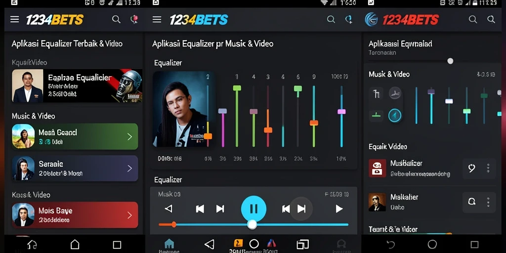 Antarmuka sederhana dan fungsional dari aplikasi Equalizer 1234BETS.