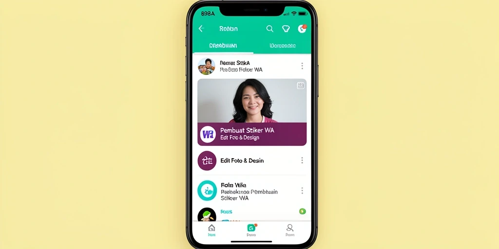 Antarmuka pengguna 898A untuk membuat stiker WhatsApp yang menarik.