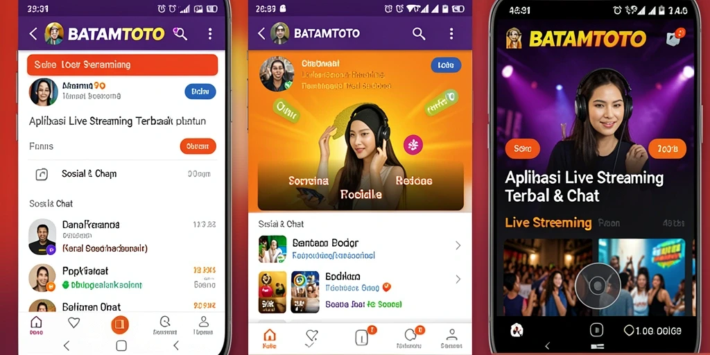 Antarmuka utama BATAMTOTO dengan fitur Live Streaming yang intuitif.