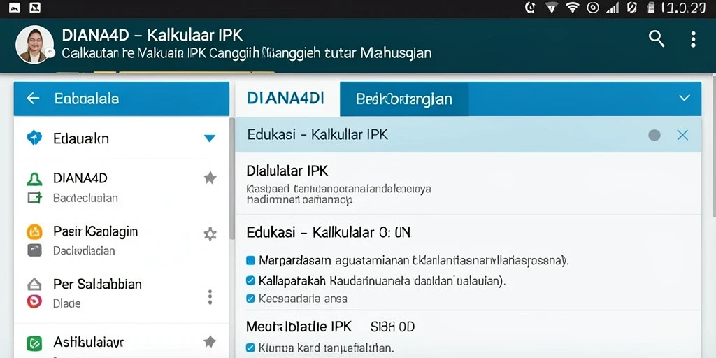 Tampilan antarmuka DIANA4D yang sederhana dan fungsional.