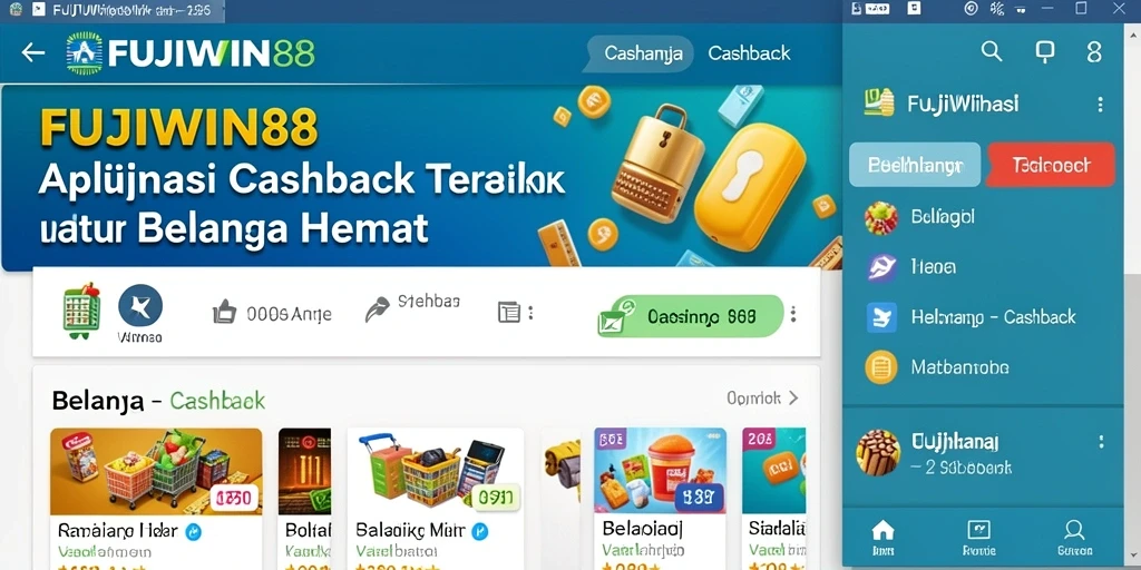 Antarmuka utama FUJIWIN88 yang menampilkan fungsi cashback dengan jelas.
