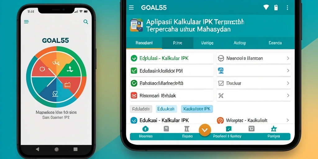 Tampilan antarmuka aplikasi Kalkulator IPK GOAL55 yang sederhana dan efisien.