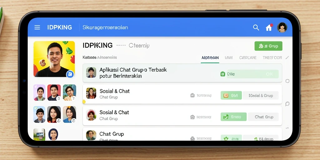 Antarmuka aplikasi IDPKING yang intuitif untuk chat grup.