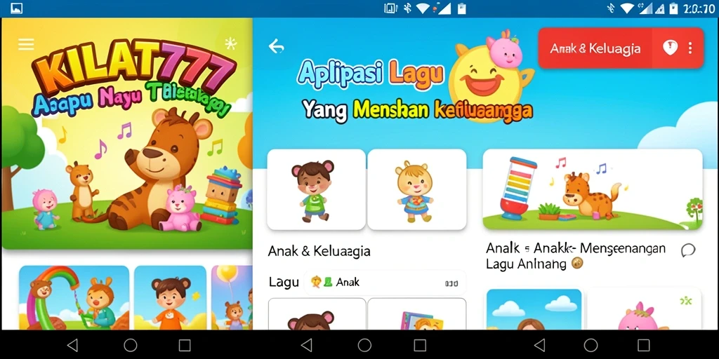 Antarmuka KILAT777 yang ceria dan menarik untuk anak-anak.