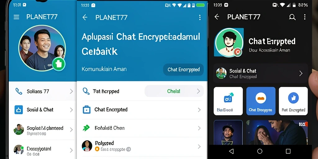 Tampilan antarmuka aplikasi PLANET77 yang menarik dan ramah pengguna.