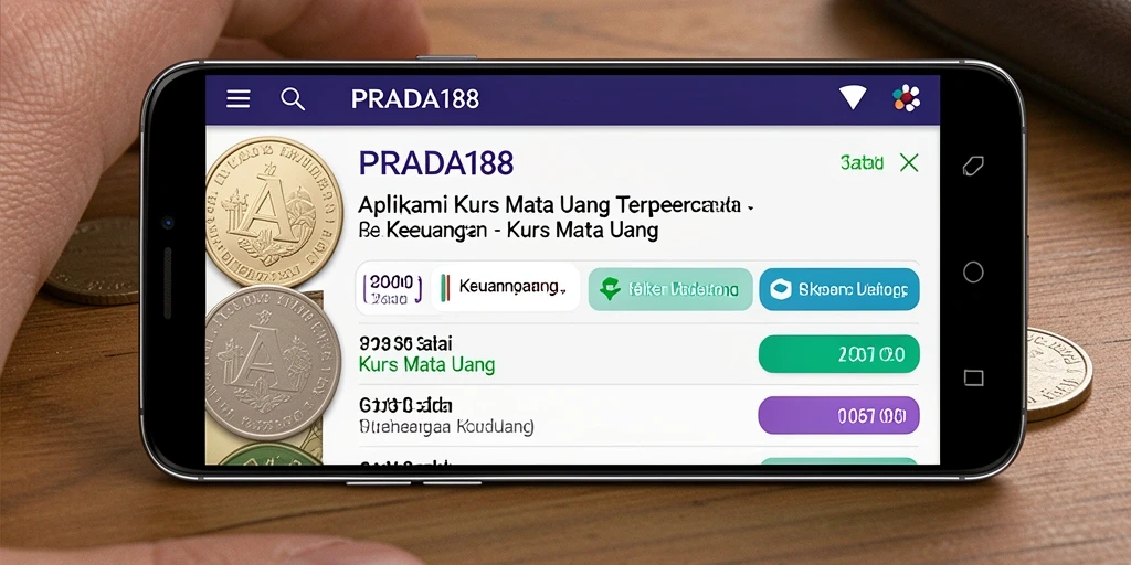 Tampilan antarmuka aplikasi PRADA188 untuk Kurs Mata Uang.
