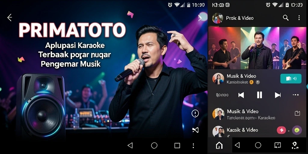 Antarmuka PRIMATOTO yang menarik untuk aplikasi Karaoke.