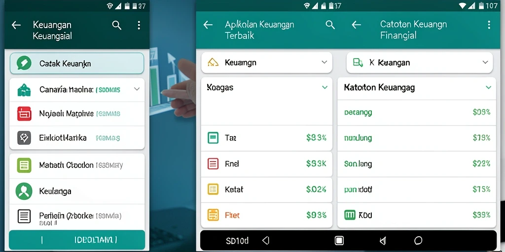 Antarmuka pengguna SD107 untuk pencatatan keuangan yang intuitif.