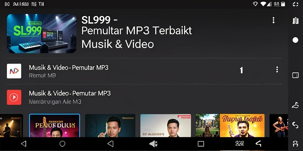 Antarmuka SL999 yang intuitif dan menarik saat memutar musik.