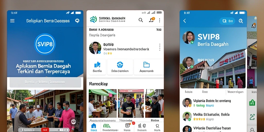 Tampilan antarmuka SVIP8 yang bersih dan informatif untuk berita daerah.