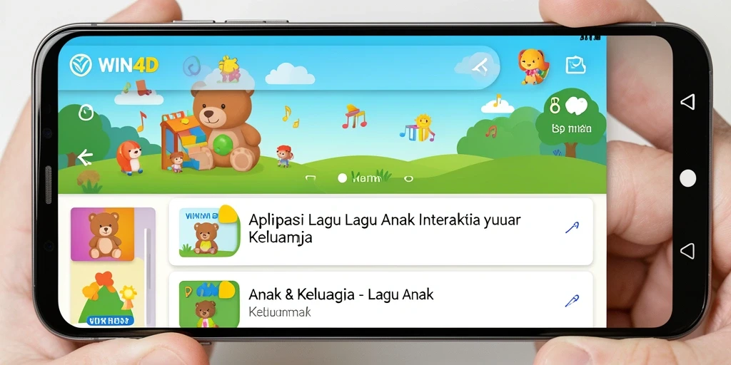 Tampilan antarmuka USER FRIENDLY WIN4D untuk lagu anak.